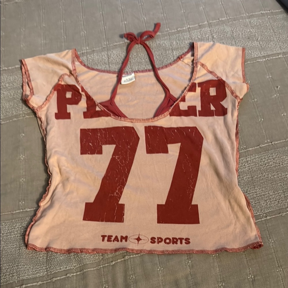 Urban Outfitters Red and Pink Halter Top